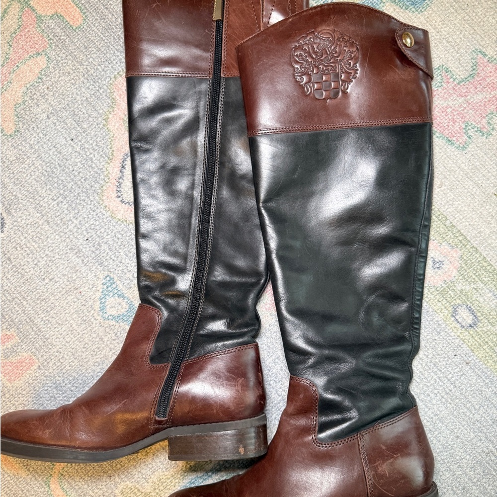 Vince Camuto Brown and Black Riding boots
